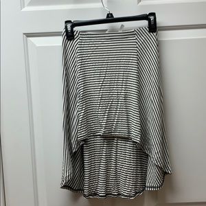 Stretchy striped high low skirt